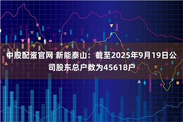 中股配资官网 新能泰山：截至2025年9月19日公司股东总户数为45618户