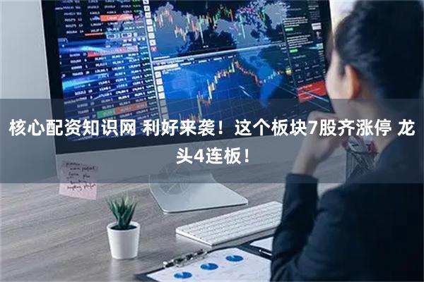 核心配资知识网 利好来袭！这个板块7股齐涨停 龙头4连板！
